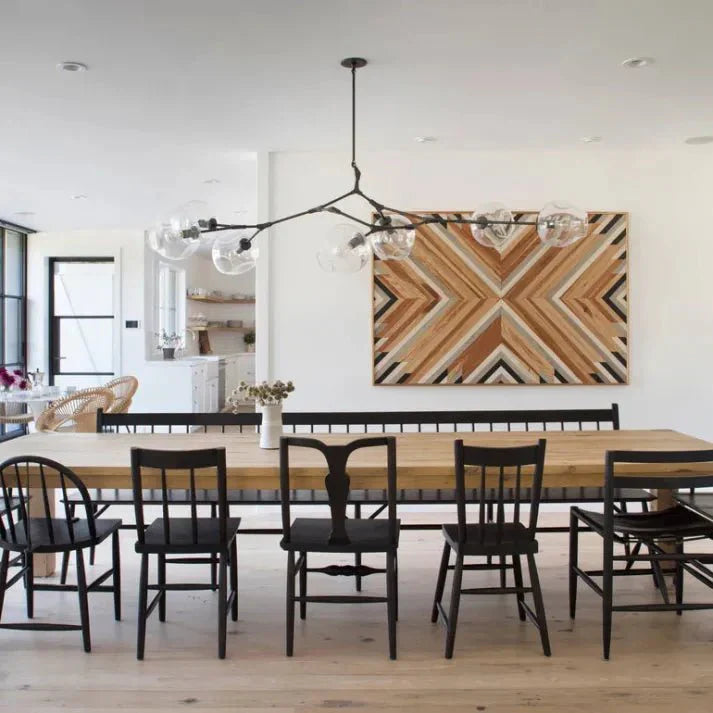 Żyrandol sufitowy z kloszami szklanymi w stylu Sputnik