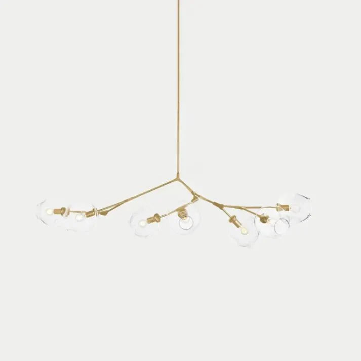 Żyrandol sufitowy z kloszami szklanymi w stylu Sputnik