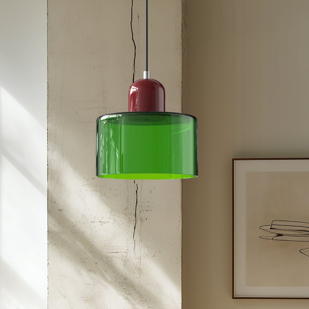 Szklana lampa wisząca w stylu Bauhaus