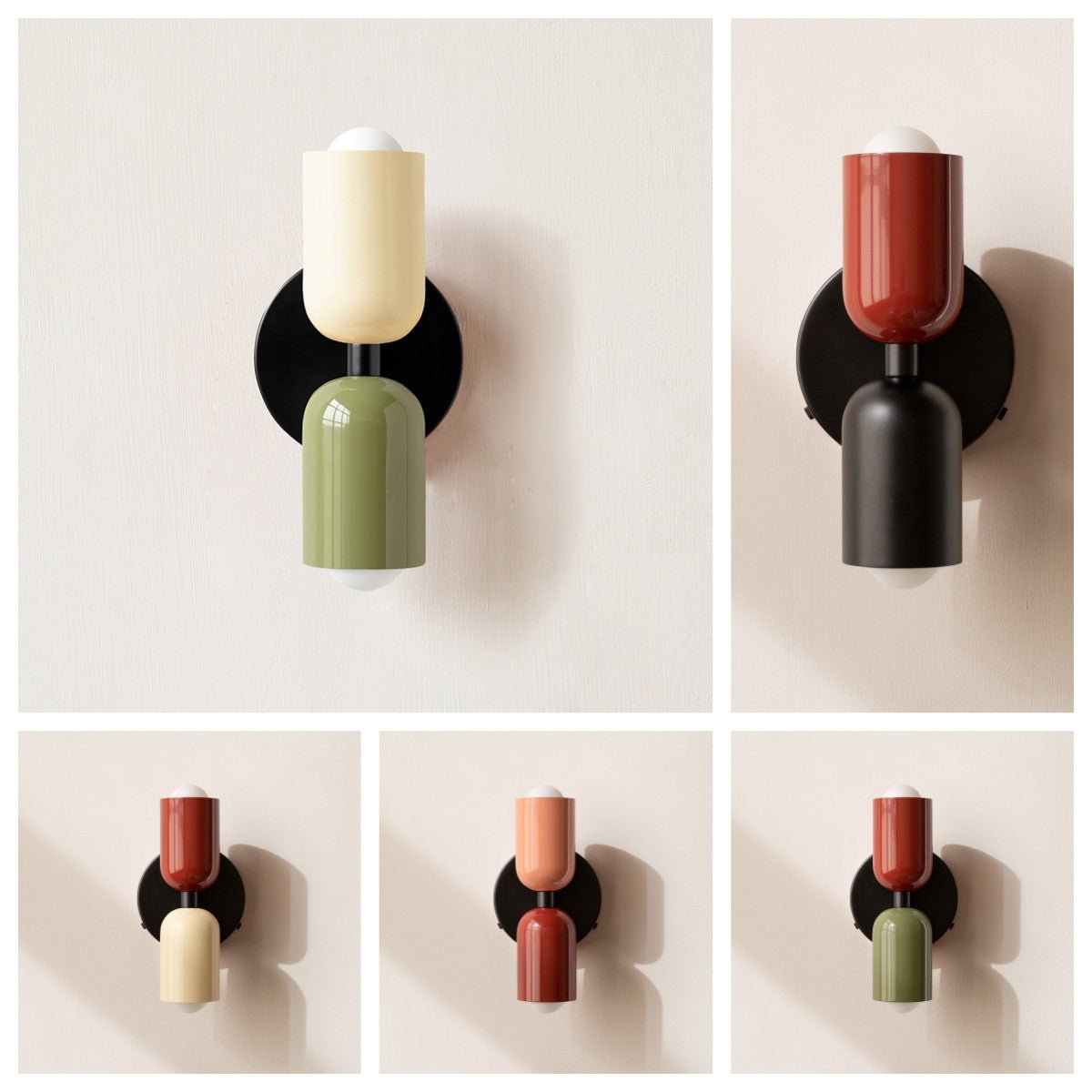 Kinkiet ścienny vintage z dwoma kloszami