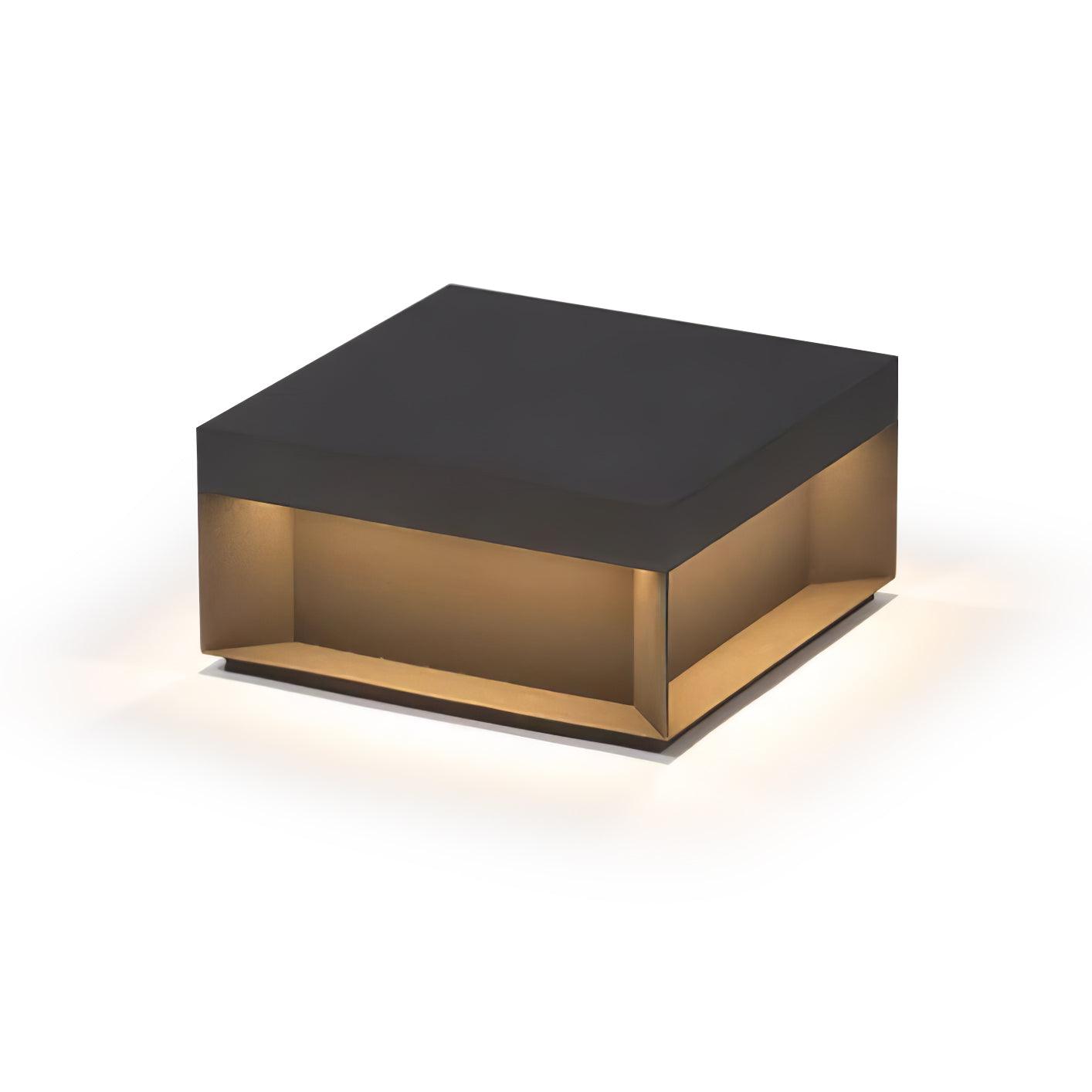 Zewnętrzna lampa solarna LED w formie czarnego prostopadłościanu