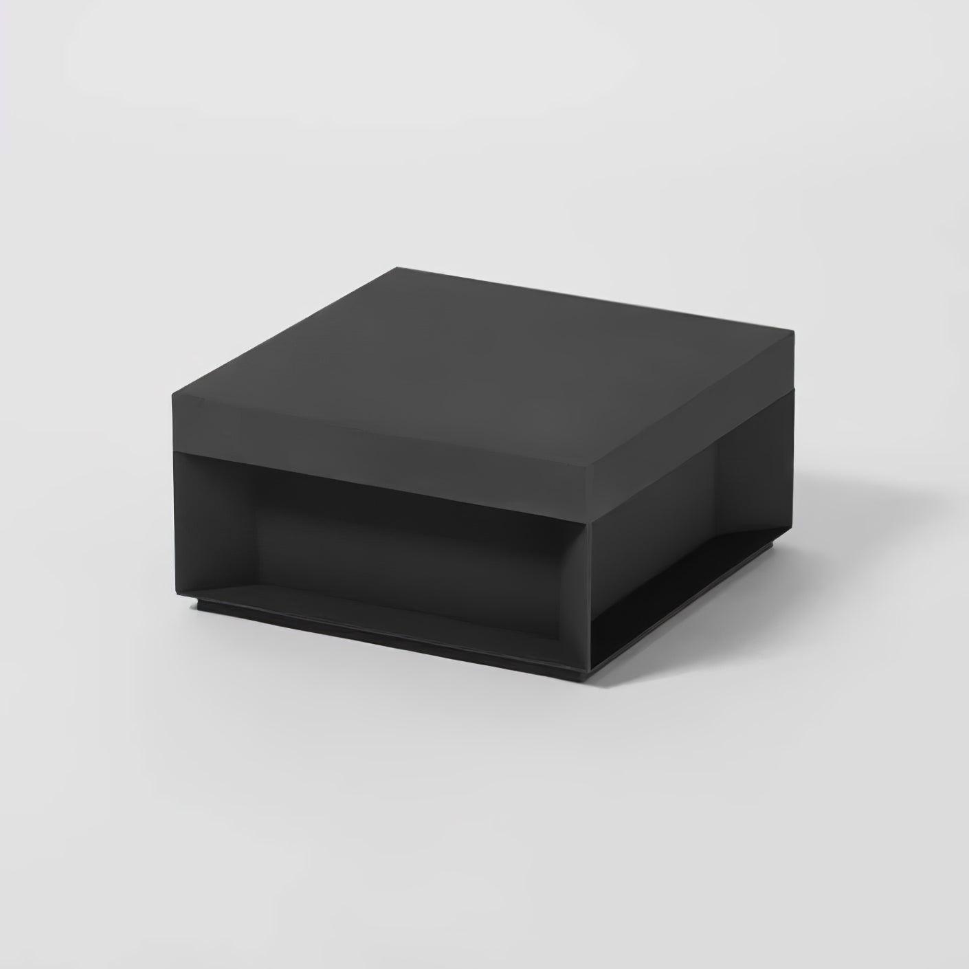 Zewnętrzna lampa solarna LED w formie czarnego prostopadłościanu