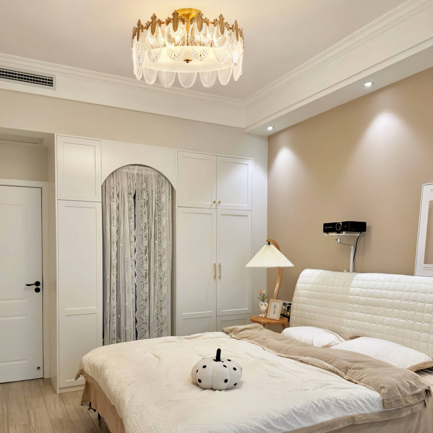 Okrągły szklany plafon dekoracyjny