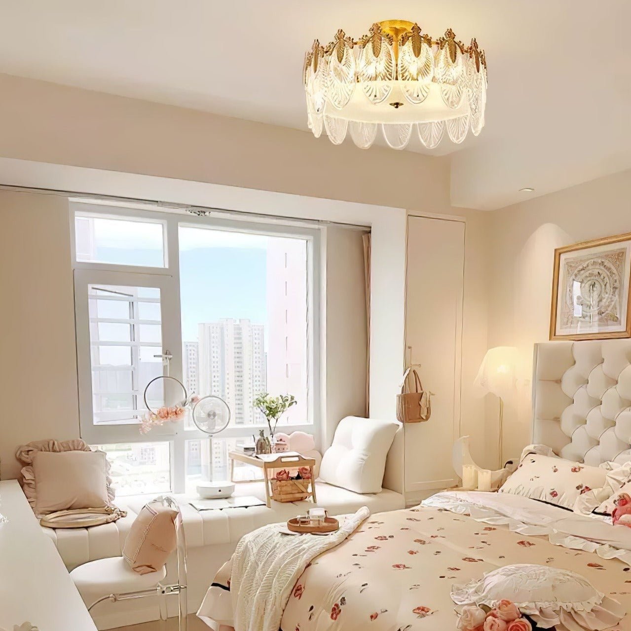 Okrągły szklany plafon dekoracyjny