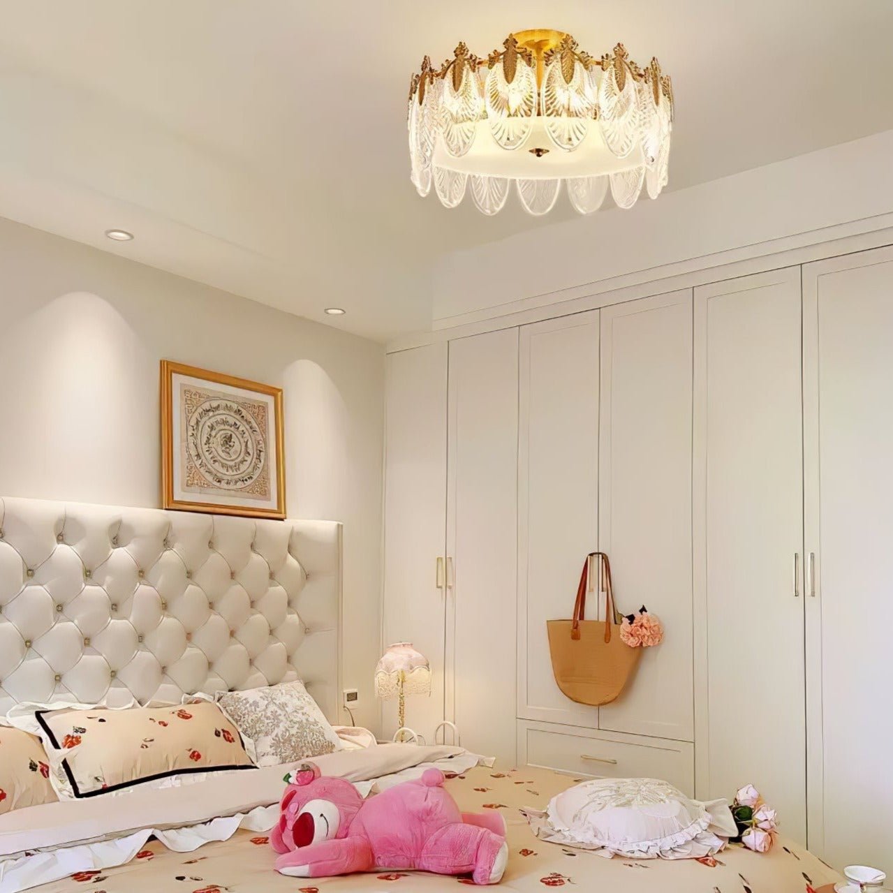 Okrągły szklany plafon dekoracyjny