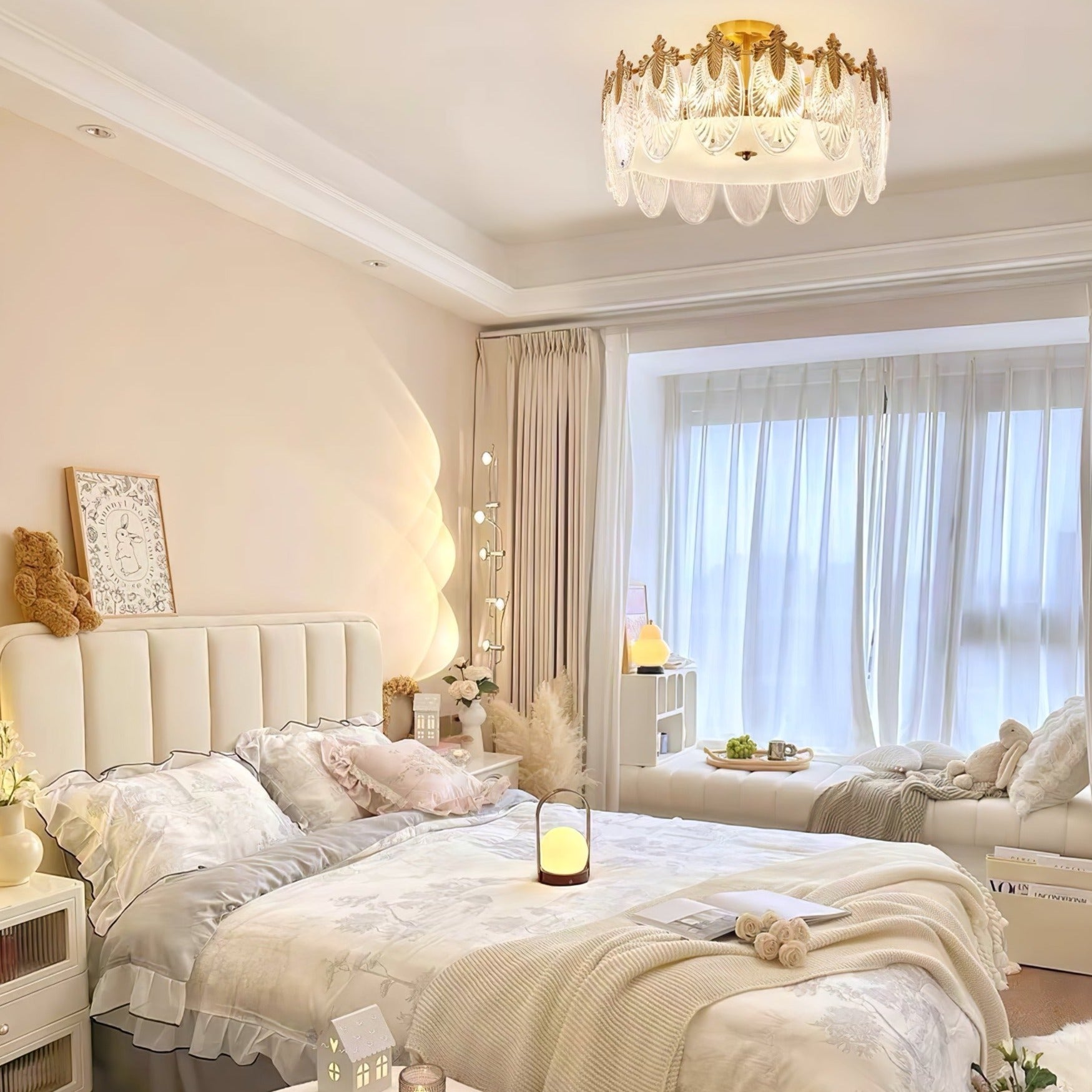 Okrągły szklany plafon dekoracyjny