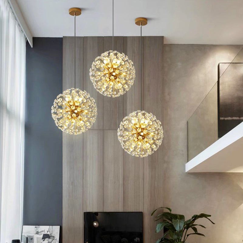 Nowoczesny kryształowy żyrandol LED kula