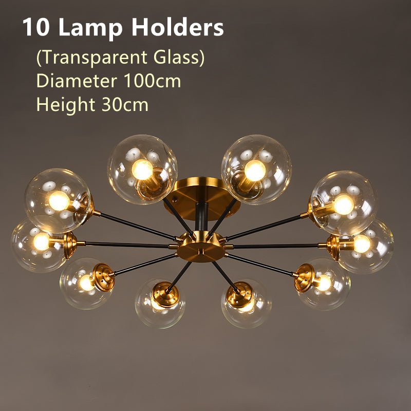 Nowoczesny żyrandol sufitowy z kulistymi kloszami