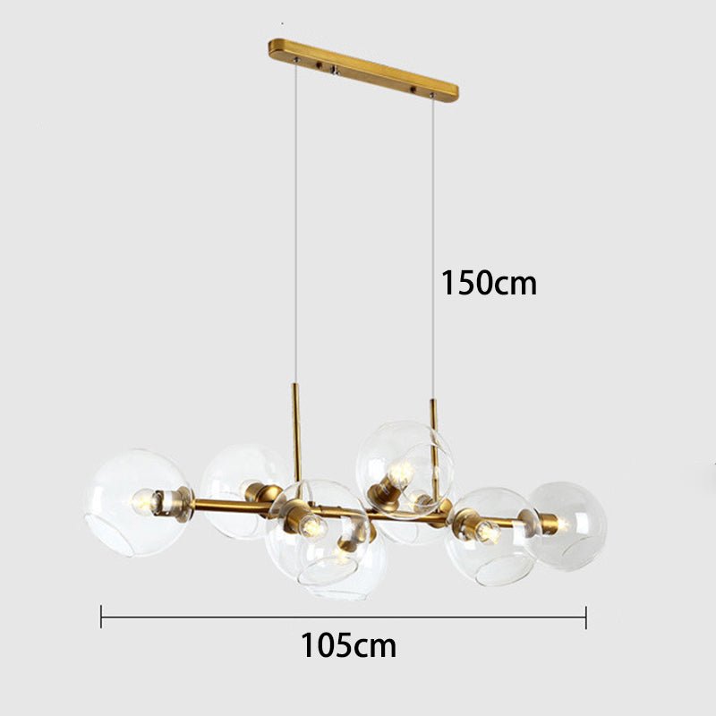 Nowoczesny żyrandol wiszący z kulistymi kloszami