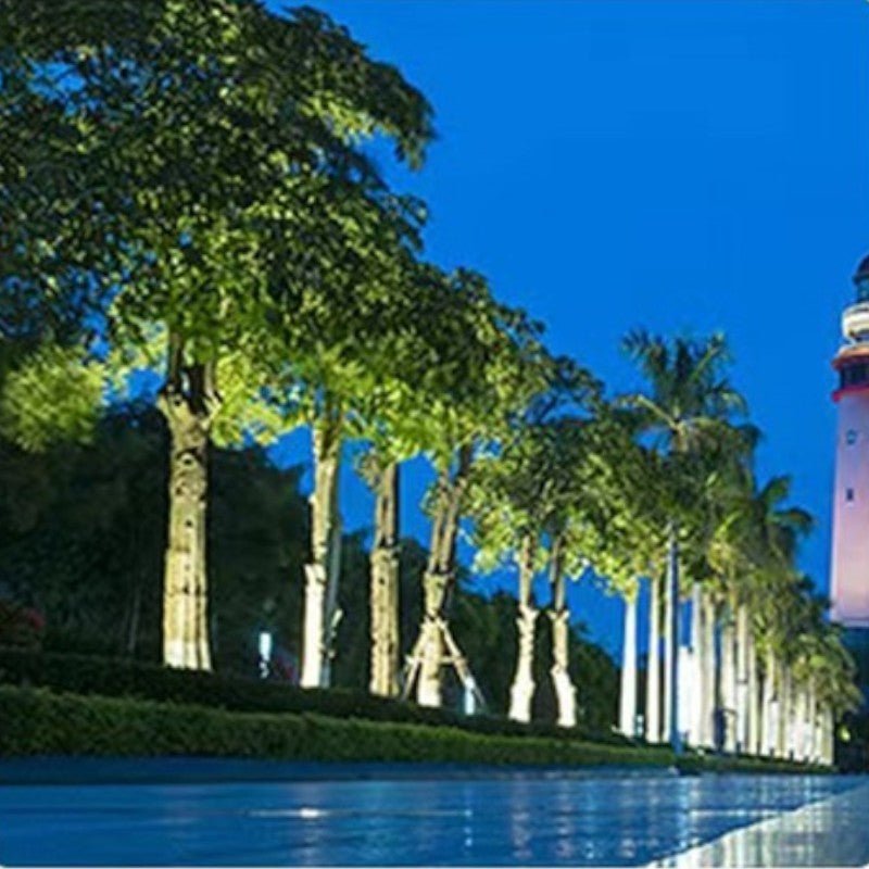 Okrągła lampa ogrodowa LED do podświetlania drzew