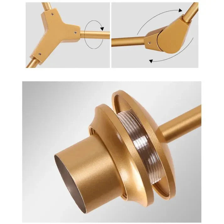 Żyrandol sufitowy z kloszami szklanymi w stylu Sputnik