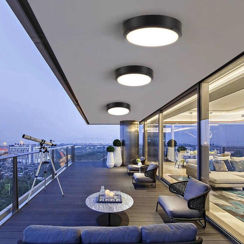 Okrągła zewnętrzna lampa sufitowa LED IP65