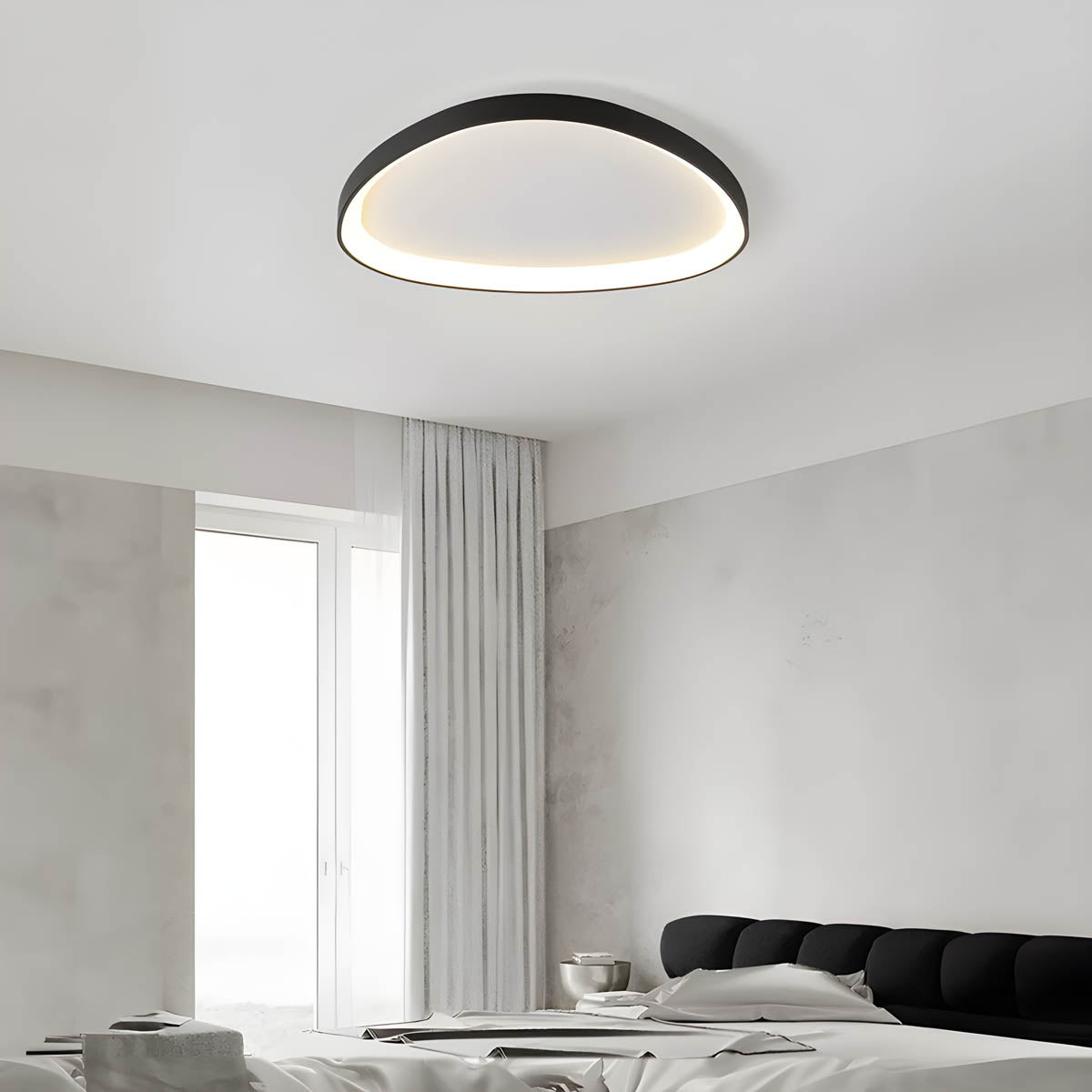 Nowoczesny plafon LED w kolorze taupe
