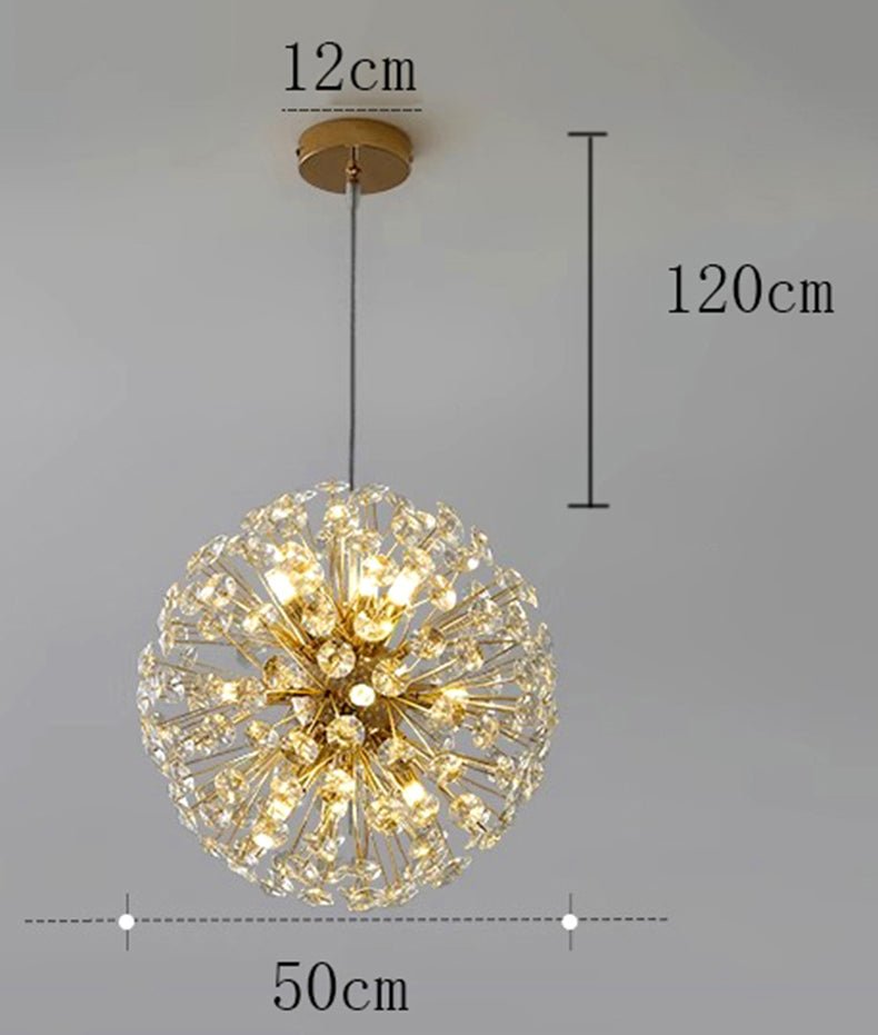 Nowoczesny kryształowy żyrandol LED kula