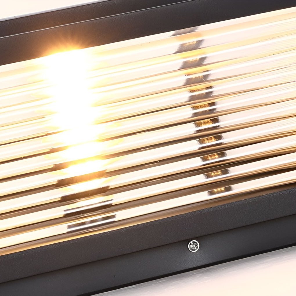 Kwadratowa lampa słupkowa LED z żebrowanym kloszem