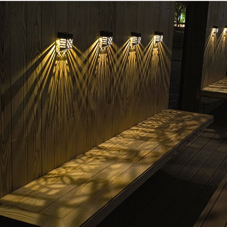 Zewnętrzna solarna lampa ścienna dekoracyjna 4 szt.