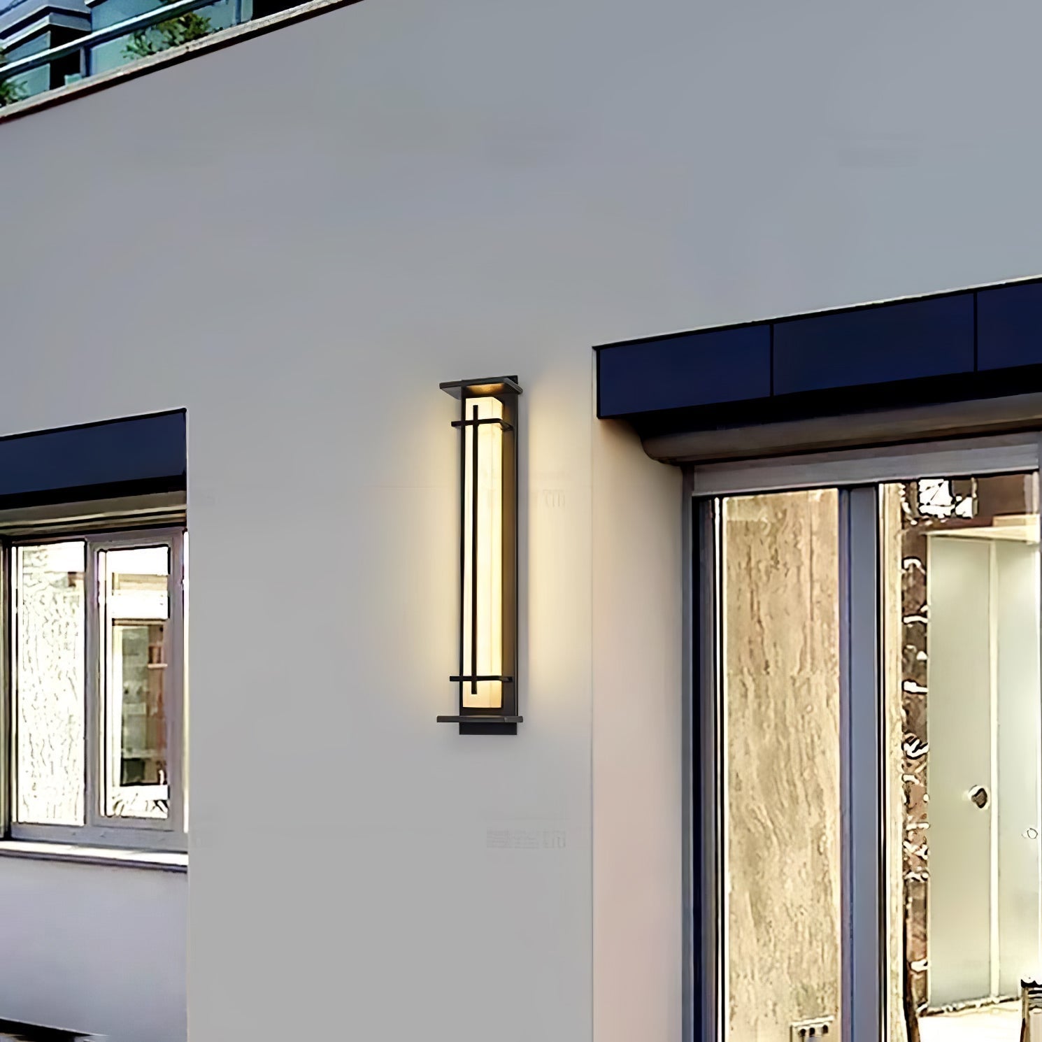 Zewnętrzny kinkiet ścienny LED IP65 z marmurowym panelem