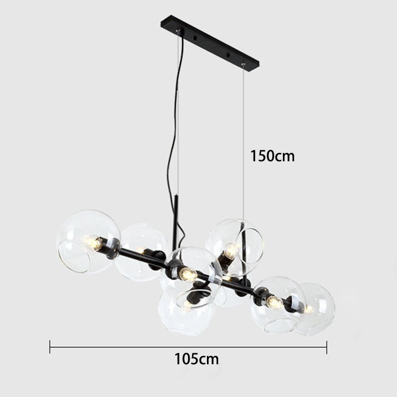 Nowoczesny żyrandol wiszący z kulistymi kloszami